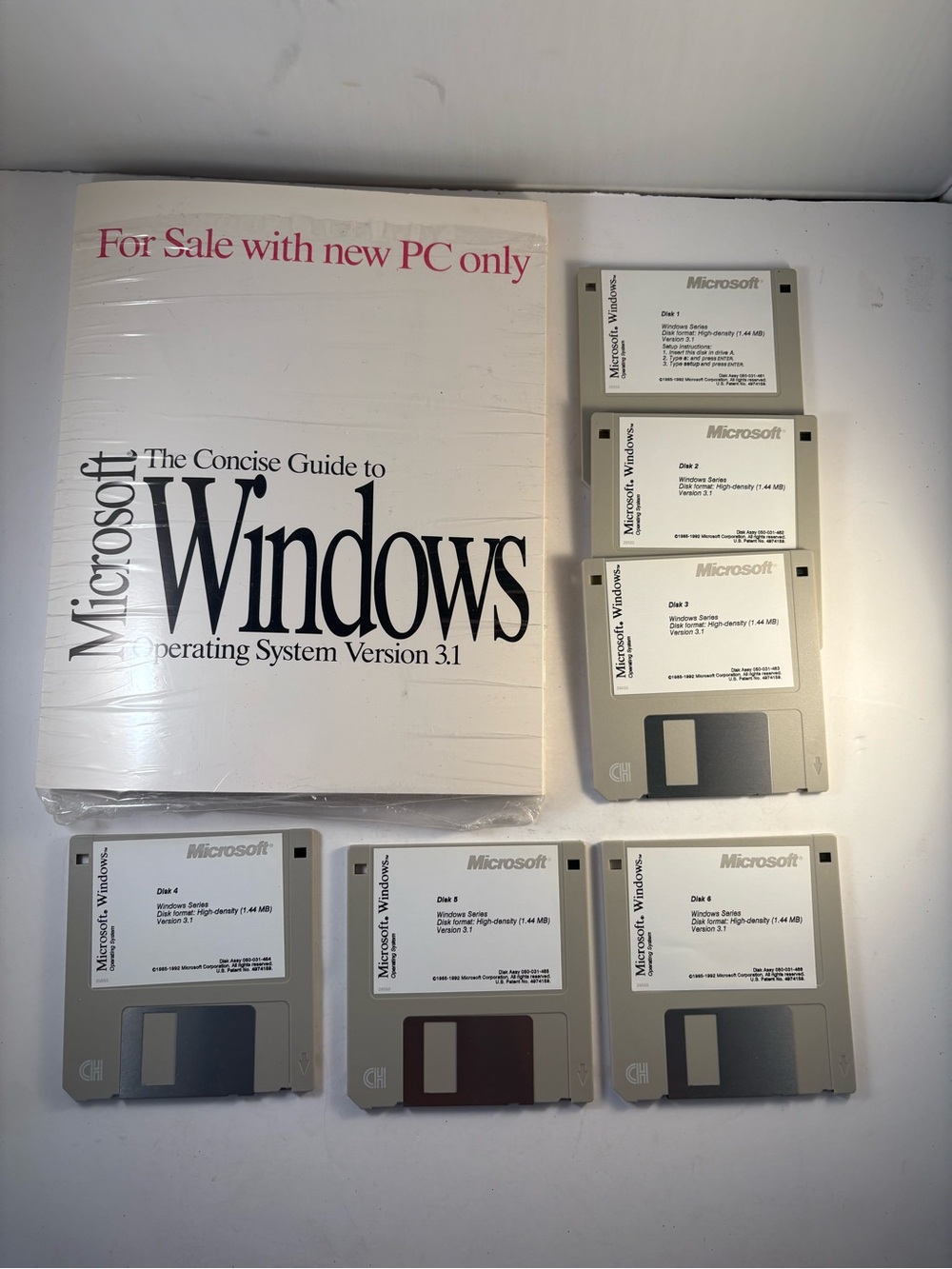 Microsoft Windows 3.1 Operating System Boxed Set Manual 3.5" Floppy Un-Tested